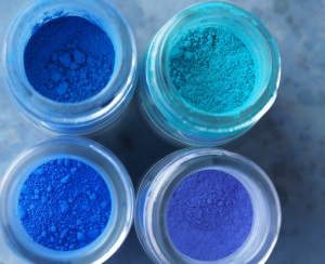 Cobalt "un peu foncé"(45701 ), cobalt turquoise clair (K45750), outremer verdâtre intense (K45030), Han pourpre (K10074)